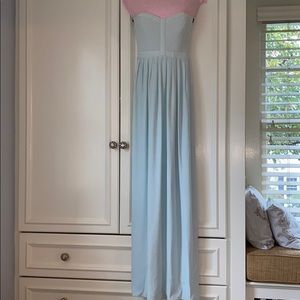 Light Blue / Mint strapless maxi dress